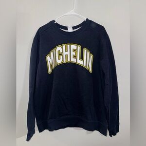 Michelin Man Graphic Crewneck Sweatshirt - Blue- Size XL